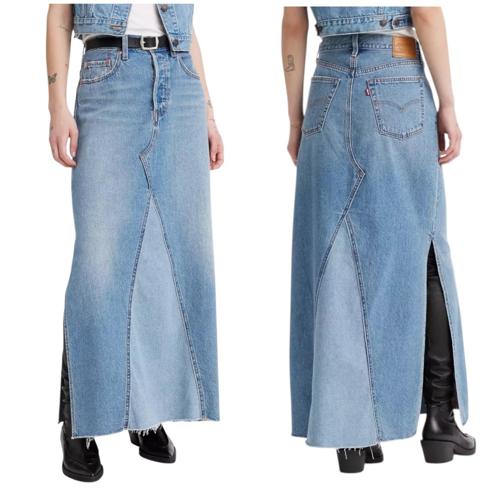 Levi's Blue Maxi Denim Skirt